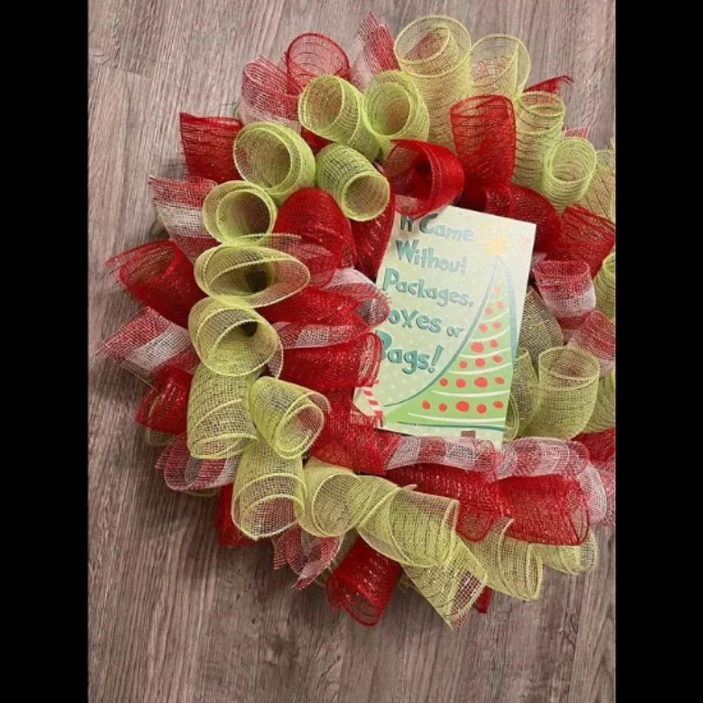 Christmas Wreath! Grinch theme! Handmade!